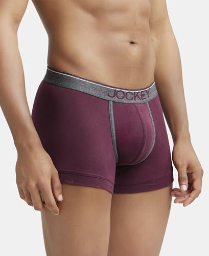 Jockey Men's Cotton Trunks - Wine - Image 3
