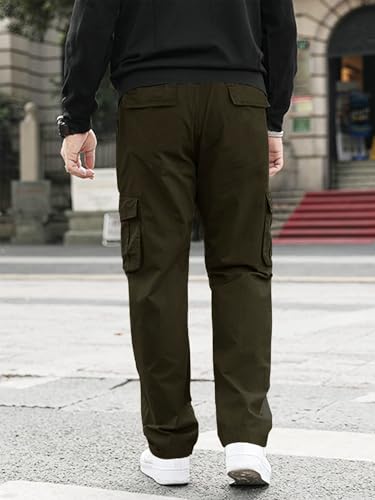 GRECIILOOKS Men's Green Cargo Trousers - Image 2
