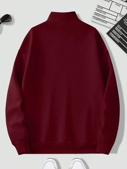 The Modern Soul Maroon Half Zip Sweatshirt for Men - Image 2