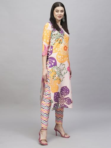 ANNI Women Cotton Blend Kurta with Pant - White - Image 4