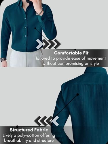 GRECIILOOKS Teal Formal Shirt for Men - Image 4