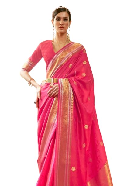SWORNOF Kanjivaram Soft Silk Saree for Women - Rani