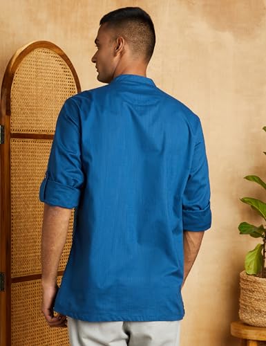 Symbol Men's Cotton Kurtas - Sailor Blue - Image 2