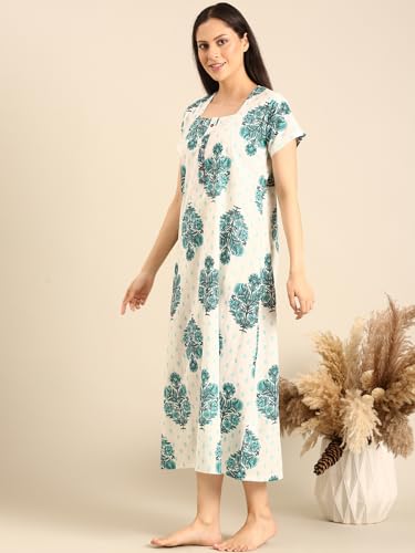 Rupa Jon Aishwarya Nighty for Women - Sea Green - Image 2