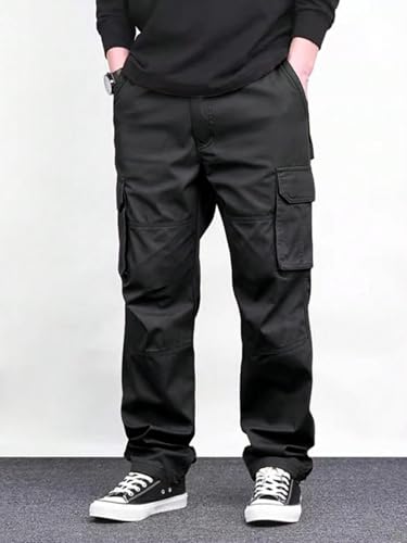 Lymio Men Cargo Pants Cotton - Black - Image 2