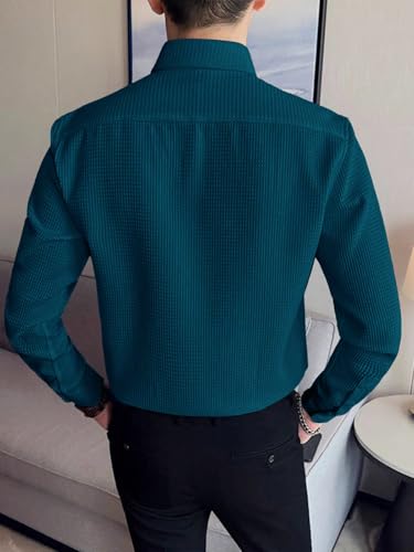 GRECIILOOKS Teal Formal Shirt for Men - Image 2