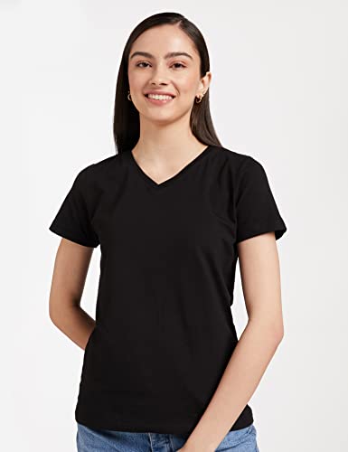 Amazon Women's Cotton Stretch V Neck T-Shirt - Image 2