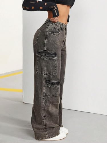 GRECIILOOKS Bell Bottom Jeans for Women - Grey - Image 3