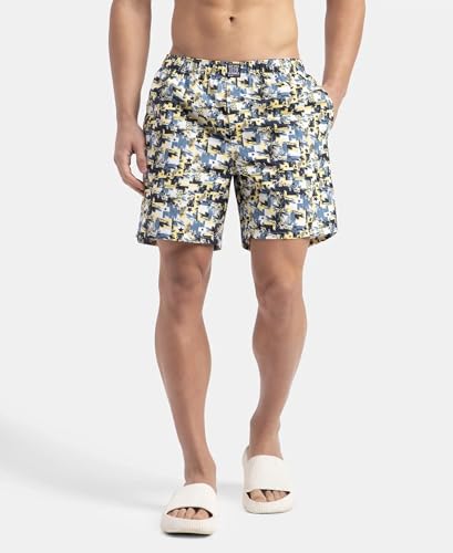 Jockey Men's Cotton Boxer Shorts - Blue Heaven & White - Image 2