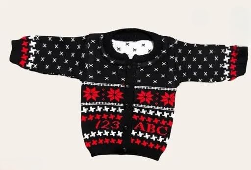 GarbGlide Baby Woolen Sweater Set - Black - Image 2