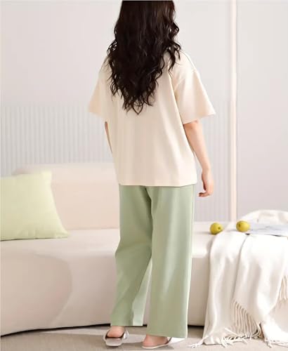 Louis Luxe Women's Cotton Blend Geometric Pajama Set - Green - Image 3