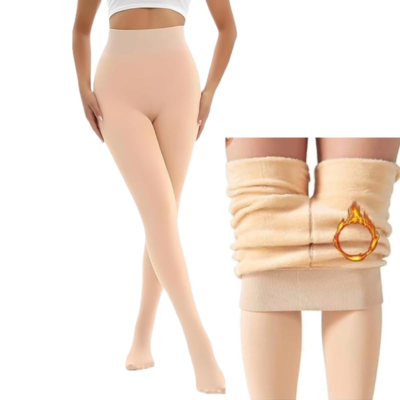 JMT Women's Lined Fleece Stockings - Beige