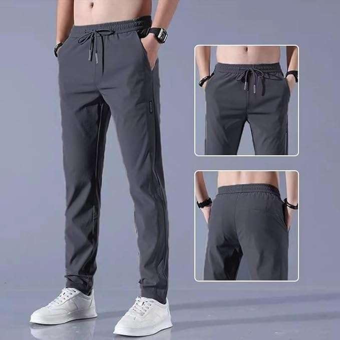GarbGlide Men Lycra Jogger Pants - Dark Grey - Image 4