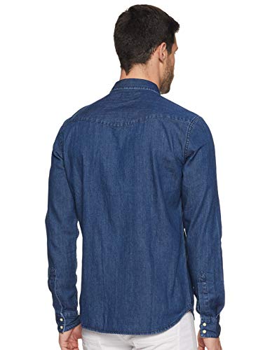 Amazon Men Slim Fit Denim Shirt - Blue - Image 2