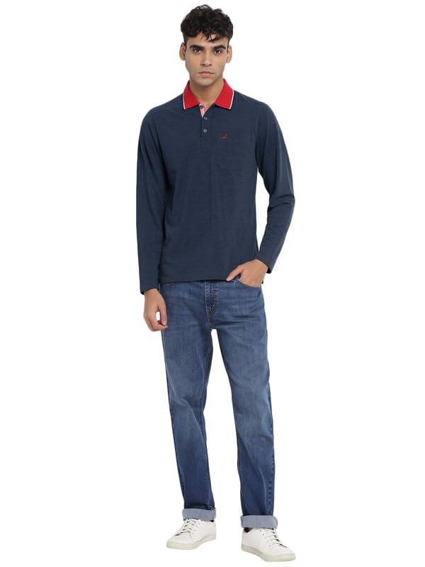 AMERICAN CREW Polo Collar T-Shirt for Men - Navy - Image 3