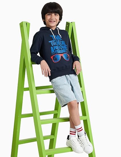 T2F Boys Cotton Hooded Sweatshirt - Red, Navy, Royal Blue - Image 4