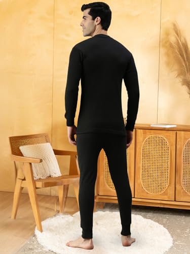 Lux Cott Men's Wool Thermal Set - Black - Image 3
