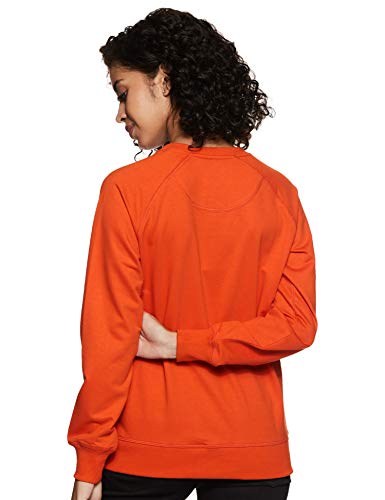 Amazon Women Cottonblend Crew Neck Sweatshirt - Tangerine - Image 2