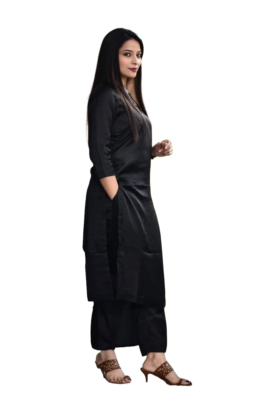 ISTOCAN Solid Rayon Kurta Pant Set for Women