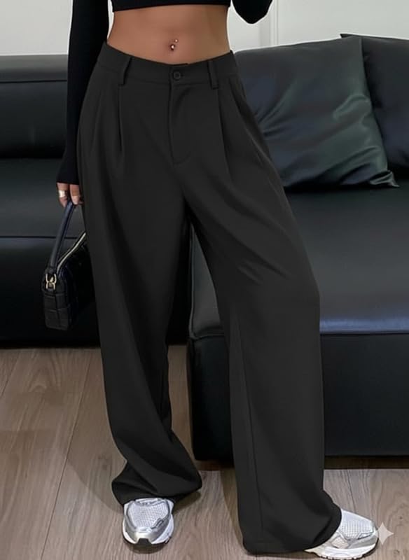 OOMPH! Women's High-Waisted Trousers - Jet Black - Image 4
