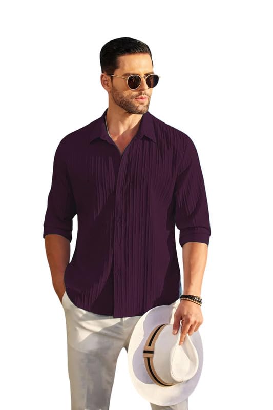 Men's Purple Linen Shirt - Image 2