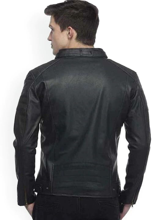 Leather Retail Men's Black Faux Leather Jacket - Image 5