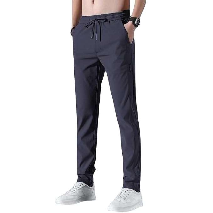 GarbGlide Men Lycra Jogger Pants - Dark Grey