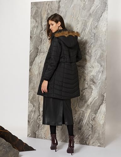 Symbol Women's Quilted Long Parka - Black - Image 2