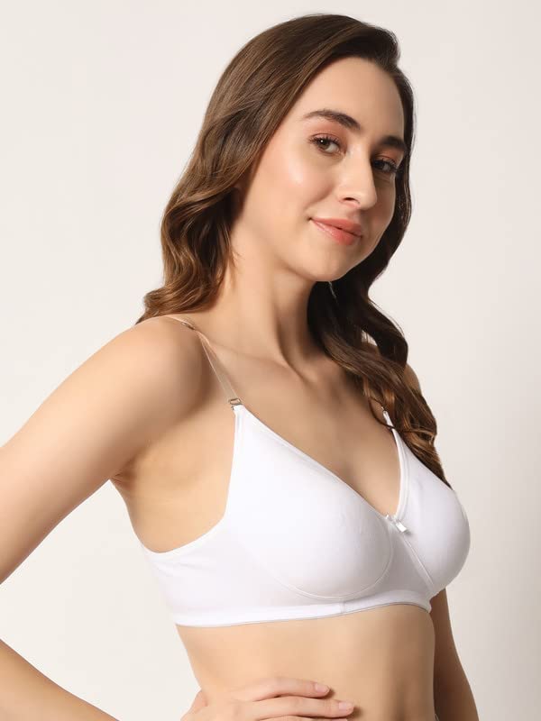 Makazio Women's Transparent Strap Bra - Cotton - Image 2