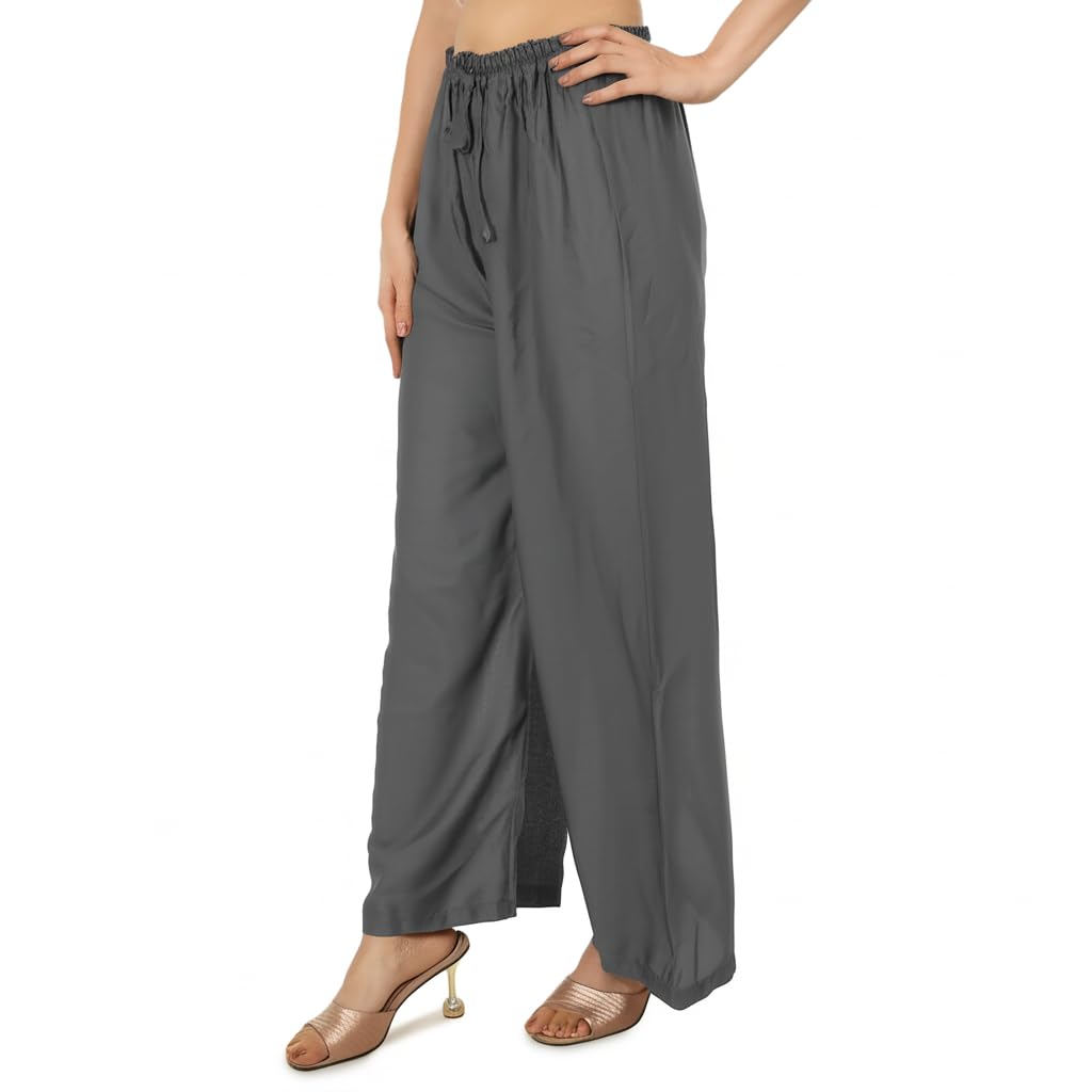 MONIS BOUTIQUE HOUSE Women's Solid Rayon Palazzo Pants - Image 4