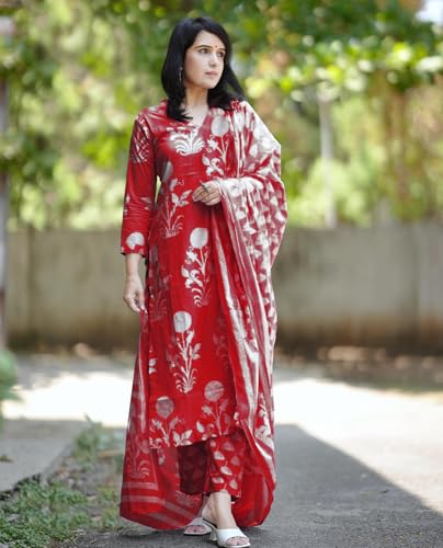 ANNI DESIGNER Women's Rayon Blend Floral Kurta - Image 4