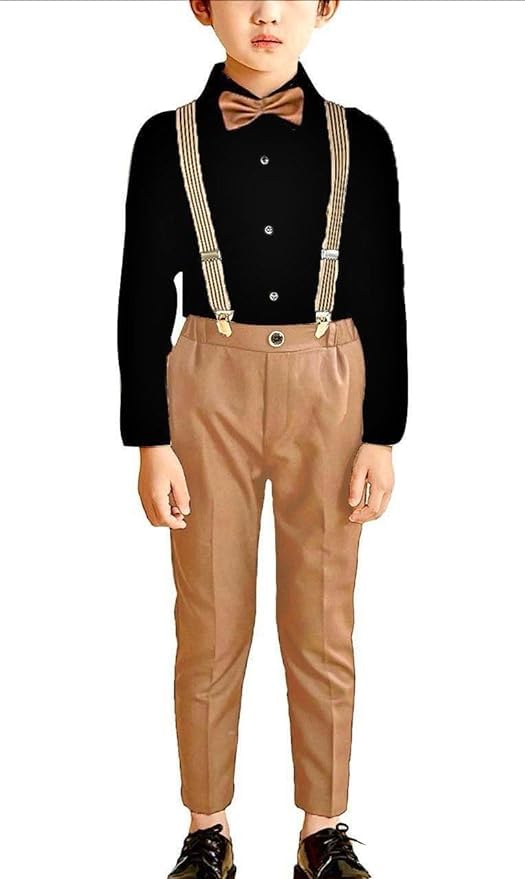 Akshita Baby Boy Shirt Pant Suspender Dungaree Set - Image 4