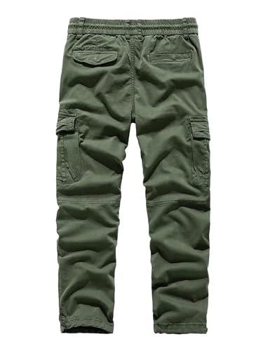 Lymio Men's Cotton Casual Cargo Pants - Green - Image 3