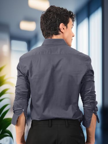 Pinkmint Grey Button Down Shirt for Men - Image 2