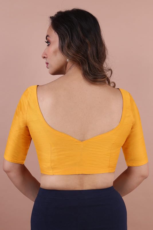 RENE Women Yellow Cotton Slub Blouse - Image 2