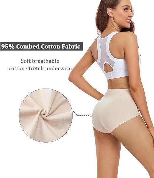DIVING Women Briefs High Waisted Cotton Panties - Image 3