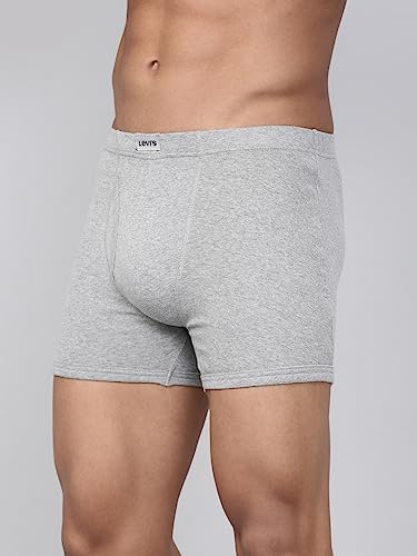 Levi's Men's Cotton Solid Brief - White, Lt. Grey Melange - Image 3