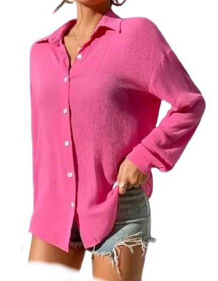 GarbGlide Button Down Collared Shirt for Women - Pink
