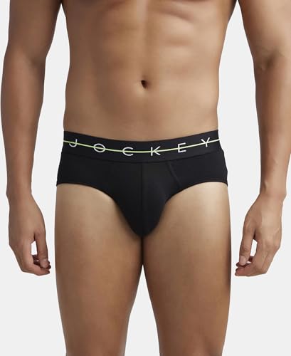 Jockey Men's Briefs - Black & Iceberg Green - Image 2