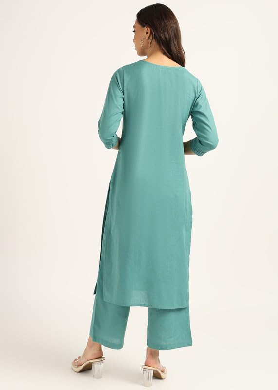 BLOCKS OF INDIA Women's Cotton Solid Straight Kurta - Image 4