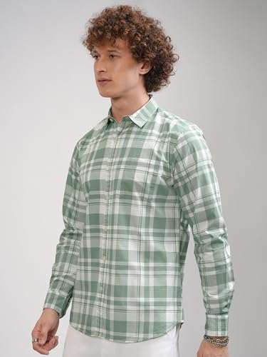 Highlander Men's Checked Shirt - Dusty Green/White - Image 5