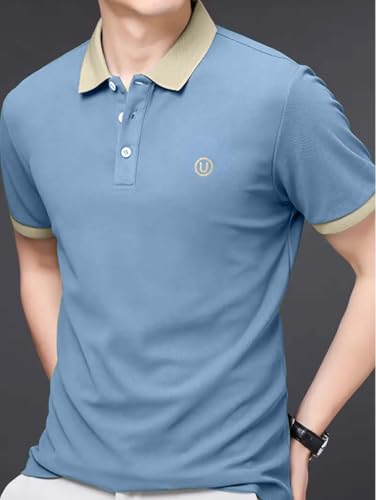 Lymio Men's Dual-Tone Polo T-Shirt - Orange Blue - Image 3