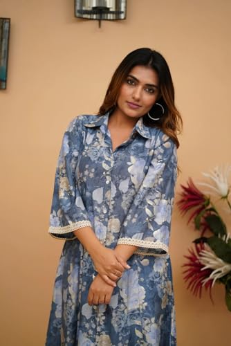 FABNEX Kurta Set for Women - Blue - Image 3