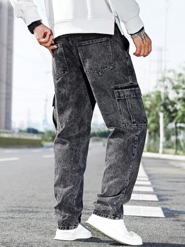 QNIM Black Cargo Jeans for Men - Image 3