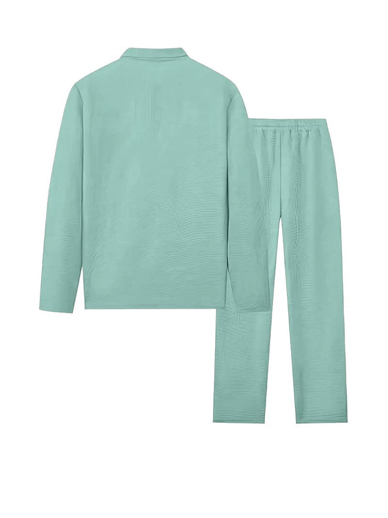 Jawdrobe Men Waffle-Check Co-Ord Set - Image 4