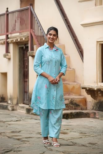 Leriya Fashion Women's Blue Embroidered Kurta Set - Image 3