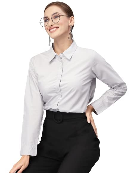 Style Quotient Grey Formal Shirt for Women - Image 2