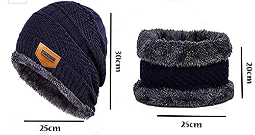Handcuffs Winter Beanie Hat and Scarf Set for Men & Women - Blue - Image 4