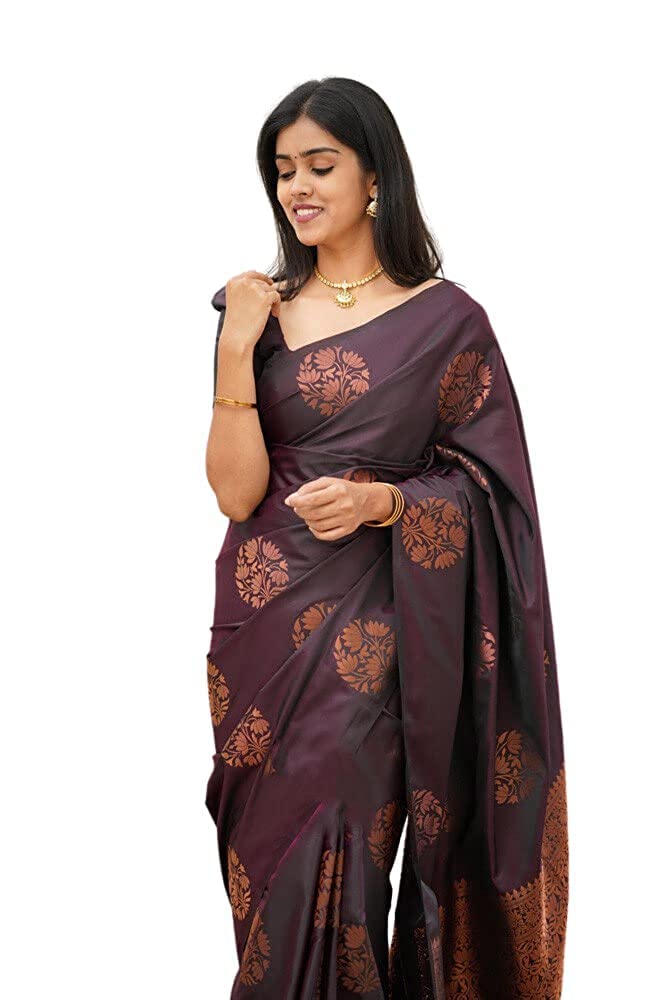Banarasi Silk Saree - Maroon Copper Zari