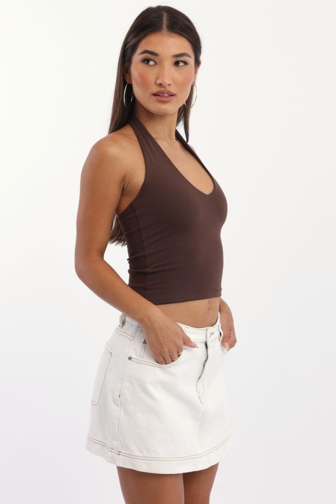 SIGHTBOMB Women Halter Neck Microfiber Top - Image 5